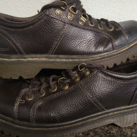 Dr. Martens Shoes Mens 9 Dr Martens Aw04 Brown Leather Low Top Lace Up Oxford Shoesshea